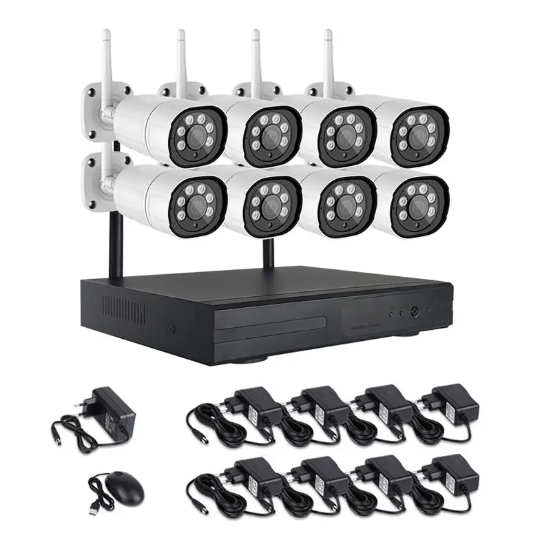 High-Definition Surveillance Package: 8-Channel WiFi Cameras